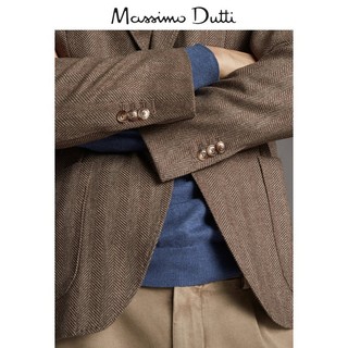 Massimo Dutti 男装 02054265710 羊毛和山羊绒西装外套 棕色 50（180/100A）