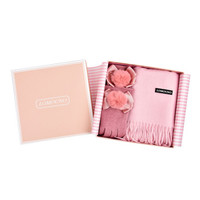 Lomouno围巾手套套装礼盒粉色 生日礼物实用送闺蜜同学 三八妇女节情人节礼物送女友送老婆