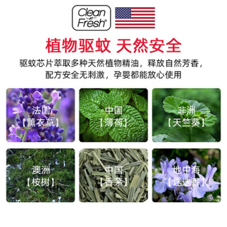 科林青香 Clean-n-Fresh 驱蚊手环粉色儿童成人驱蚊宝宝防蚊手环腕带防水 户外驱蚊含4片天然植物精油驱蚊片