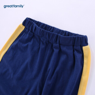 歌瑞家(greatfamily)童装裤子单面布针织长裤春新款儿童裤子男女童时尚休闲裤 黄色80