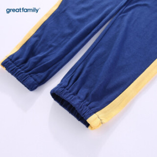 歌瑞家(greatfamily)童装裤子单面布针织长裤春新款儿童裤子男女童时尚休闲裤 黄色80