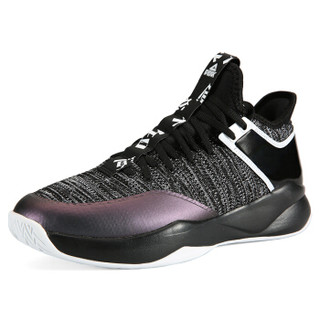匹克（PEAK）男子篮球鞋防滑耐磨实战球战靴轻质透气运动鞋 DA911011 黑色/大白 44码
