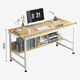 亿家达 台式书桌家用办公桌简约简易写字桌子 加粗加厚北美原木纹色+白架120*45cm