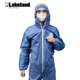 雷克兰(Lakeland)连体防护服Safegard 76系列腰部手腕脚踝橡筋收 SMMS428BE蓝色2XL码
