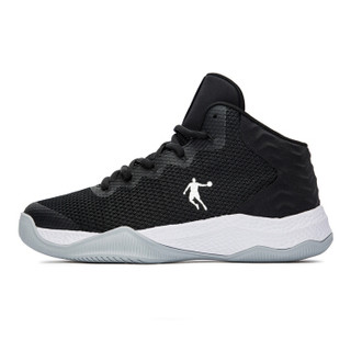 乔丹 篮球鞋网面透气减震实战战靴中帮男篮球鞋 XM2580105 黑色/白色 42.5