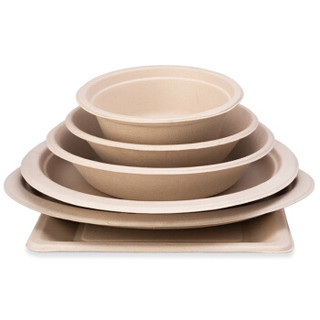 妙洁一次性盘子 方形纸碟餐具厨房用品烧烤碗 20*20cm8只装