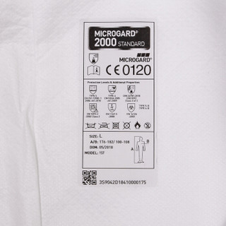 安思尔（Ansell ）MICROGARD2000标准型防护服 连体衣 防化服 防尘 喷漆服 M码