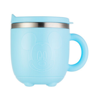 迪士尼（Disney）宝宝水杯子 儿童保温牛奶杯316不锈钢隔热单柄带盖学饮杯 3D蓝色米奇260ml