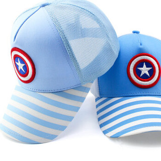 Disney 迪士尼 儿童帽子夏季薄款防晒遮阳帽宝宝鸭舌帽男童网眼棒球太阳帽 HM60022 水蓝 50cm