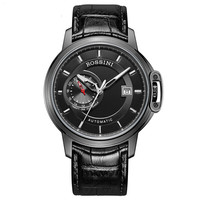 ROSSINI 罗西尼 雅尊商务系列 617793B04D 男士时尚自动机械表 黑盘 黑皮 日历