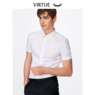 Virtue富绅提花透气短袖正装衬衫净色短衬男YCF30131083 本白 39