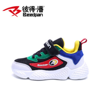 彼得潘儿童男春季新款网鞋透气休闲男童运动鞋子P6159 白红 34码/内长21.8cm