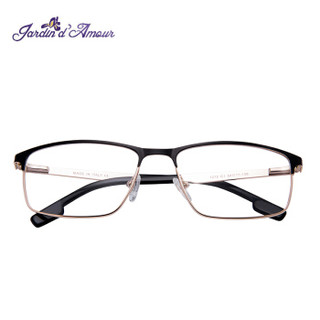 Jardin d'amour JA眼镜架男女通用全框金属商务休闲舒适时尚拼色设计新款自营JA1212 哑黑亮金 54