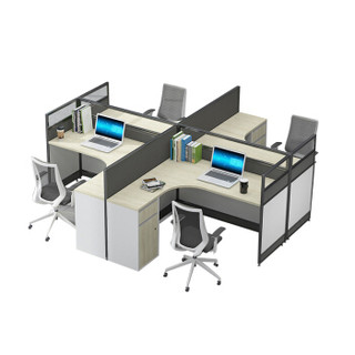 金海马/kinhom 卡诺系列 办公桌 组合职员桌 屏风卡位 员工位 2.8米四人位 7605-P501#