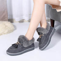 卡帝乐鳄鱼 CARTELO 雪地靴女时尚休闲加绒棉鞋韩版套脚保暖潮流 KDLJDXF6002 灰色 39