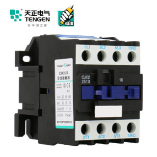 天正电气(TENGEN)CJX2-2510 220V 3NO 1NO 25A 50Hz 3P 接触式继电器 辅助触点 交流线圈 交流接触器