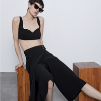 ZARA 02423878800 女士休闲阔腿裤