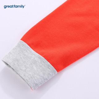 歌瑞家(greatfamily)婴儿衣服男童纯棉秋衣新款长袖上衣儿童家居服 红色90