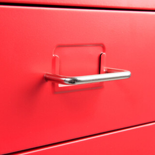 欧宝美抽屉A4文件矮柜办公储物五层斗收纳柜红色