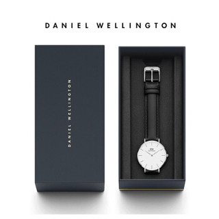 丹尼尔惠灵顿（DanielWellington）DW原装表带14mm皮带银色针扣女款DW00200150（适用于32mm表盘系列）