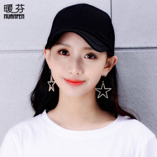暖芬(NuanFen)帽子女韩版棒球帽潮户外遮阳帽防晒运动休闲太阳帽鸭舌帽 TF4070A 黑色