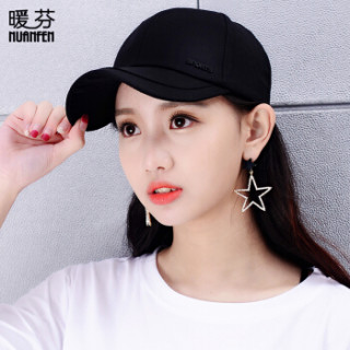 暖芬(NuanFen)帽子女韩版棒球帽潮户外遮阳帽防晒运动休闲太阳帽鸭舌帽 TF4070A 黑色