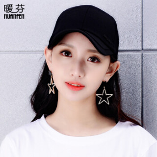 暖芬(NuanFen)帽子女韩版棒球帽潮户外遮阳帽防晒运动休闲太阳帽鸭舌帽 TF4070A 黑色