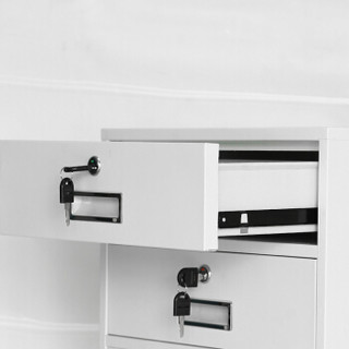 初嘉（CJ）矮柜  钢制铁皮柜活动柜 工具柜存包柜储物柜 两抽一门文件柜 白色带轮