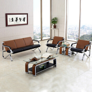 驰界（chijie）办公沙发茶几组合简约现代商务会客皮艺三人位沙发办公室沙发