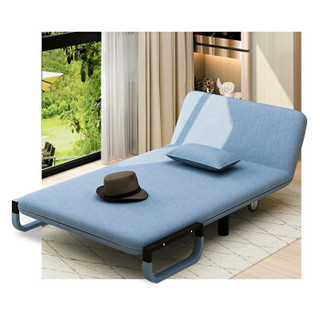洛克菲勒湖蓝色100CM沙发床可折叠多功能客厅书房两用单人双人简易现代小户型