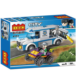 积高（COGO）新城市系列积木之恐怖分子劫囚车 儿童拼装玩具 立体拼插小颗粒积木261片 4151-B01