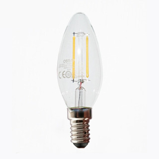 欧司朗(OSRAM) LED灯泡 2.8W复古暖白黄光电灯泡 E14灯丝尖泡节日氛围灯礼品礼物灯 2700K