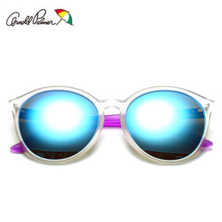 花雨伞（Arnold Palmer ）偏光太阳镜女士款防晒墨镜大框驾驶镜AP11599 C515砂透明/萤光紫