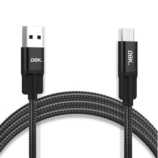 迪比科（DBK）CM-UM01黑 USB-MICRO尼龙编织线 安卓数据线手机高速2.a快充