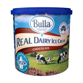Bulla澳洲原装进口鲜奶冰淇淋桶装1L*2 巧克力香草蓝莓冰激凌冷饮