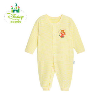 迪士尼(Disney)婴儿衣服宝宝四季内衣纯棉全开扣连体衣爬服153L664 淡黄 6个月/身高66cm