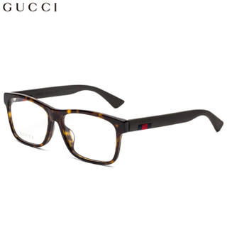 古驰(GUCCI)眼镜框男 镜架 透明镜片哈瓦那色镜框GG0176OA 002 56mm