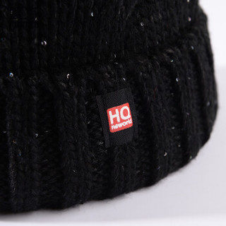 NuanFen 暖芬 帽子女毛线帽冬季潮流针织毛球帽子潮流 CM3028B 红标黑色