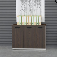 麦森（maisen）办公柜 木质资料收纳茶水矮柜现代简约办公家具 胡桃+白色 MS-CSG-140