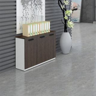 麦森（maisen）办公柜 木质资料收纳茶水矮柜现代简约办公家具 胡桃+白色 MS-CSG-140