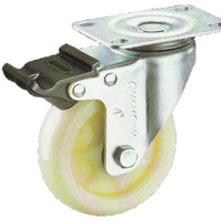 常成（chamcen）4寸平底双刹米黄色聚丙烯轮 B7-12A100-12G 承重170双刹车定向轮 /个 可定制