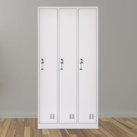 中伟三门更衣柜办公柜铁皮柜员工储物柜寄存包柜鞋柜精致型