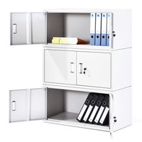 中伟文件柜办公柜矮柜钢制单节铁皮柜资料柜档案柜储物柜分体五节柜组合款三节加厚