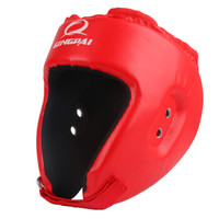 竞派 拳击散打头盔拳击格斗搏击泰拳护头训练比赛护具护脸红色M