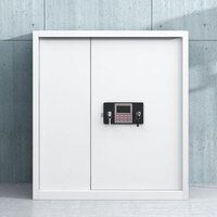 奈高 NG保密柜文件柜双保险铁皮柜办公资料柜电子密码锁档案柜钢制防盗柜灰白分双节下节矮柜款