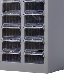 富路达 10抽透明抽屉零件柜工具盒抽屉柜元件柜 螺丝整理柜 小物品储物柜