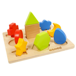 费雪（Fisher-Price）儿童宝宝 形状分类板木制拼图 启蒙木制玩具 形状认知 BH2102A