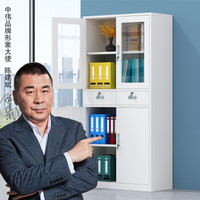 中伟文件柜办公柜钢制铁皮柜资料柜档案柜储物柜中二斗文件柜加厚款
