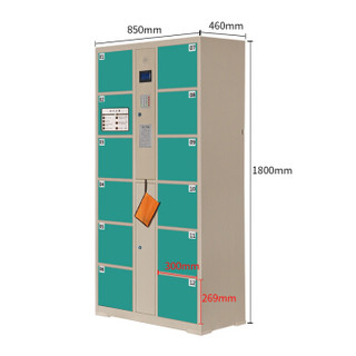 锐达星12门自编码密码超市电子存包柜存储柜商场寄存柜存放柜储物柜果绿色