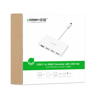 UGREEN 绿联 Type-C扩展坞 通用苹果MacBook华为P30手机 USB-C转HDMI转换器转接头数据线 4K投屏分线器拓展坞 40374